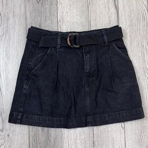 Free People Jade Size 27 Retro Black Denim Cotton Retro Animal A line Mini Skirt
